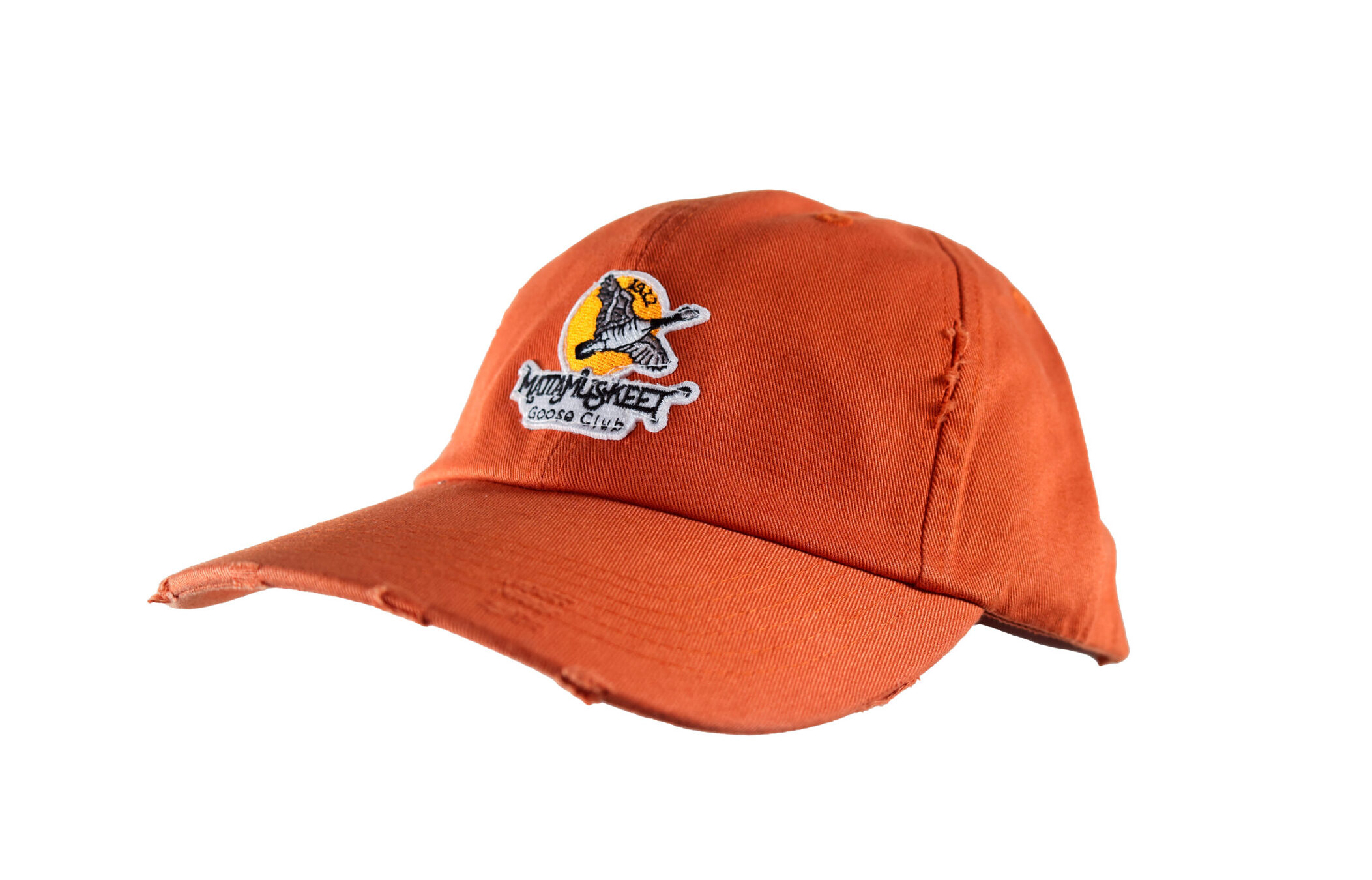 Vintage Distressed Hat, Orange Mattamuskeet Goose Club