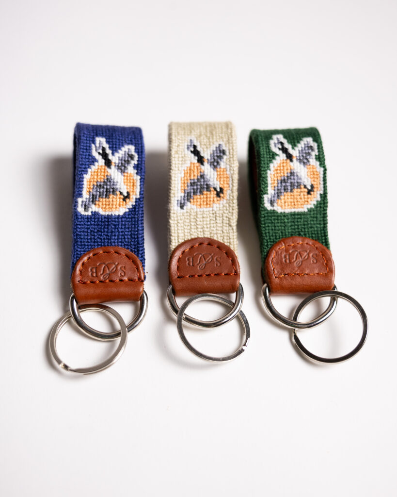 Vanderbilt Needlepoint Key Fob in Black by Smathers & Branson